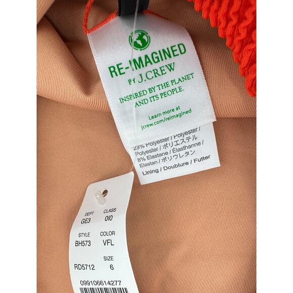 J.Crew Swimsuit Textured Scoopneck One-piece Women's Size 6 Red NWT - Picture 11 of 13